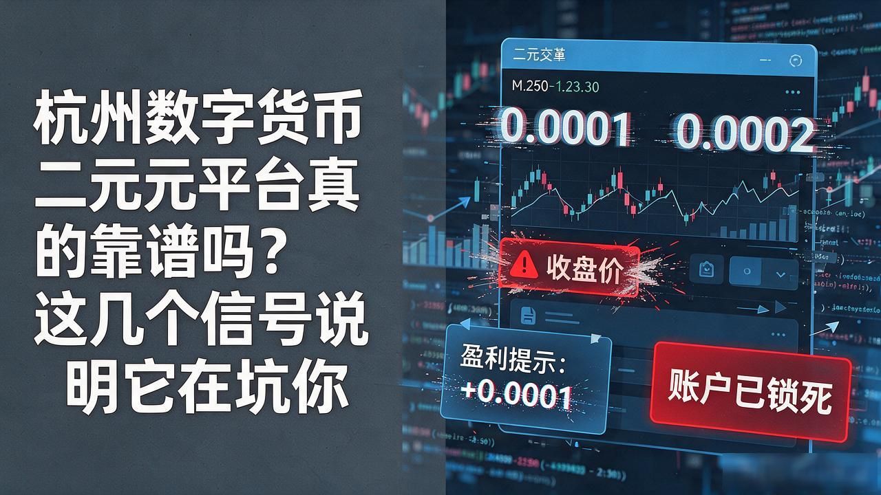 杭州数字货币二元平台真的靠谱吗？这几个信号说明它在坑你