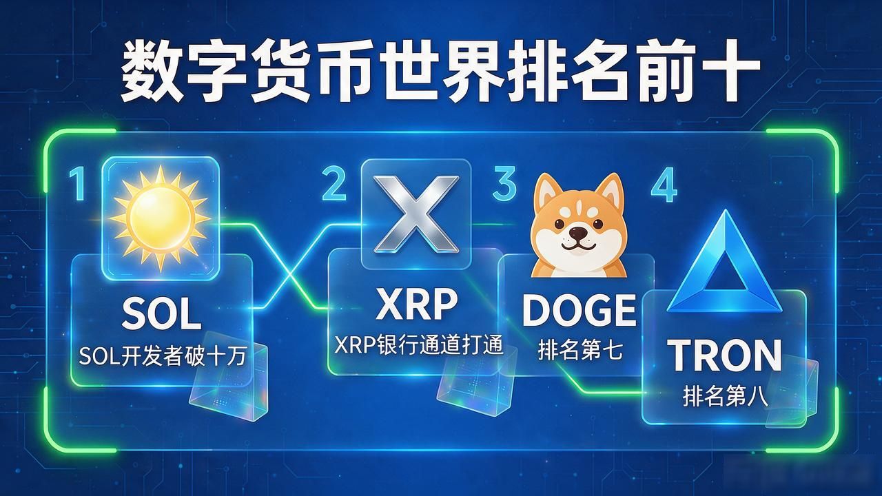 数字货币世界排名前十：2026年十大币到底排谁前面