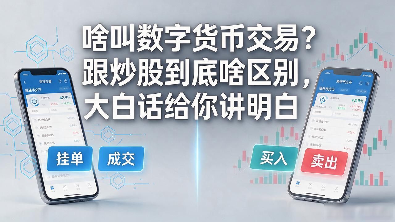 啥叫数字货币交易？跟炒股到底啥区别，大白话给你讲明白