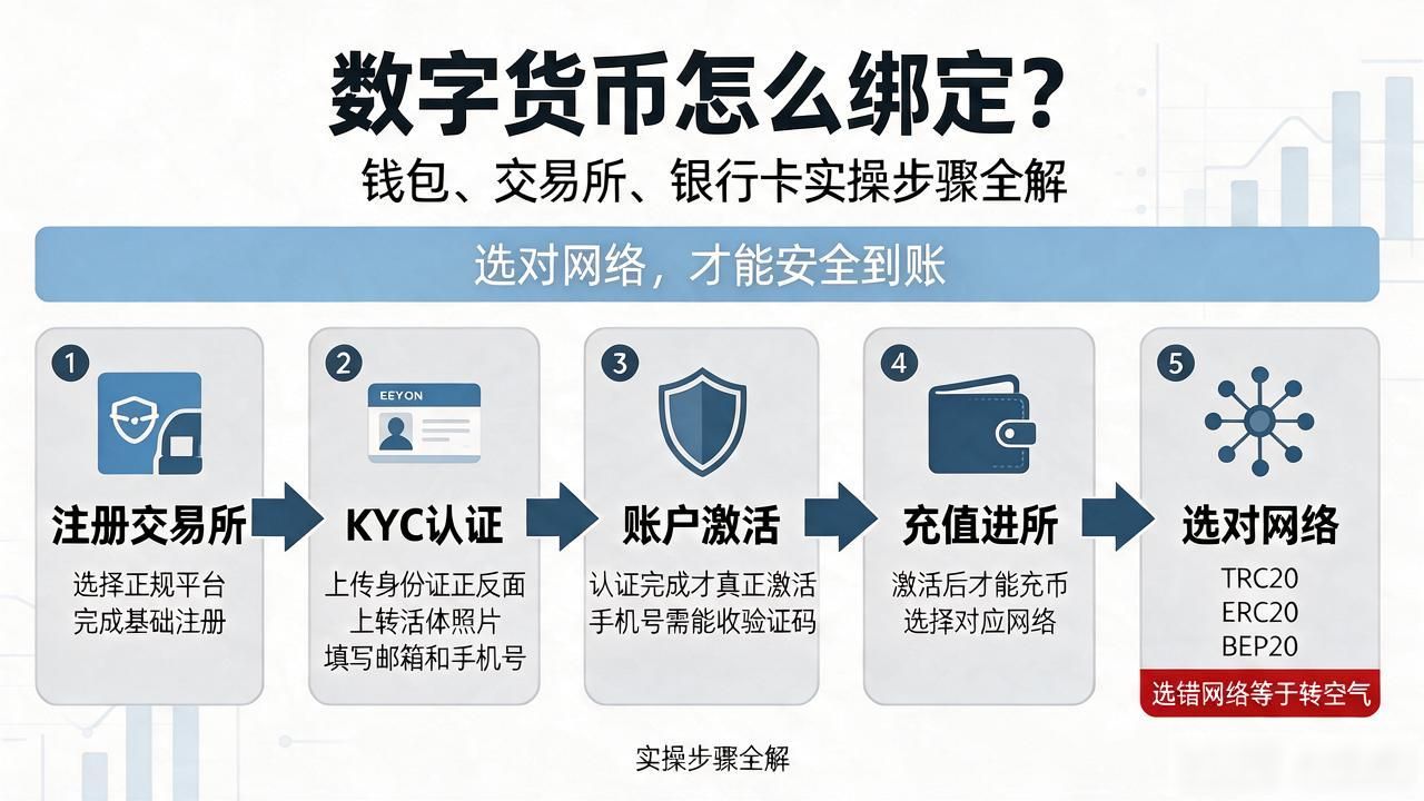 数字货币怎么绑定?钱包、交易所、银行卡实操步骤全解