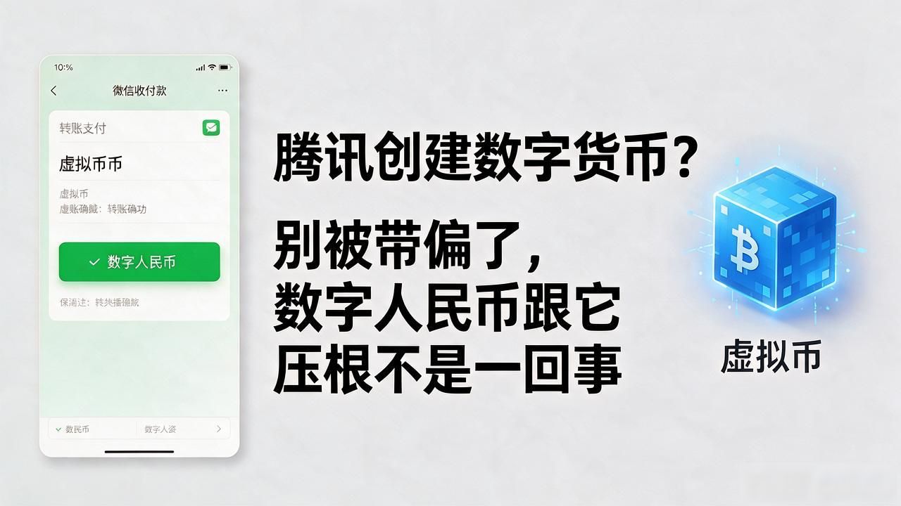 腾讯创建数字货币?别被带偏了,数字人民币跟它压根不是一回事