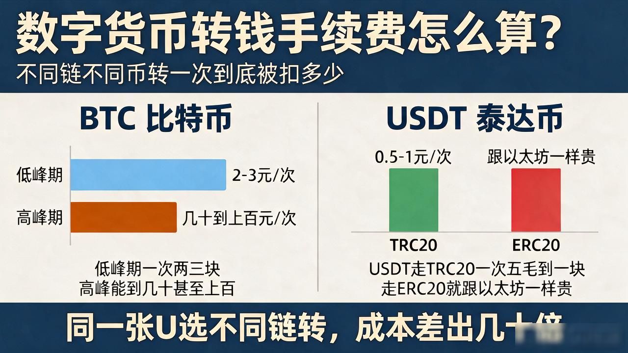 数字货币转钱手续费怎么算？不同链不同币转一次到底被扣多少