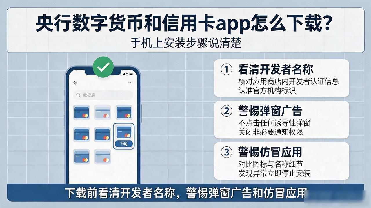 央行数字货币和信用卡app怎么下载？手机上安装步骤说清楚