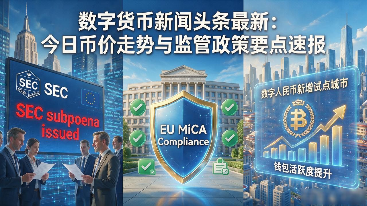数字货币新闻头条最新：今日币价走势与监管政策要点速报